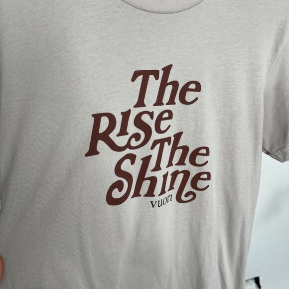 Vuori Light Gray The Rise The Shine Graphic Short Sleeve Comfort T-Shirt Size S - Picture 3 of 7